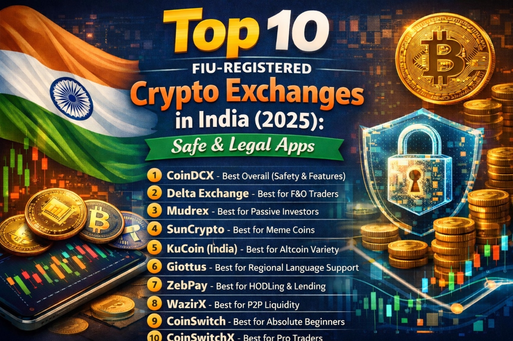 Top 10 FIU-Registered Crypto Exchanges in India (2025): Safe & Legal Apps
